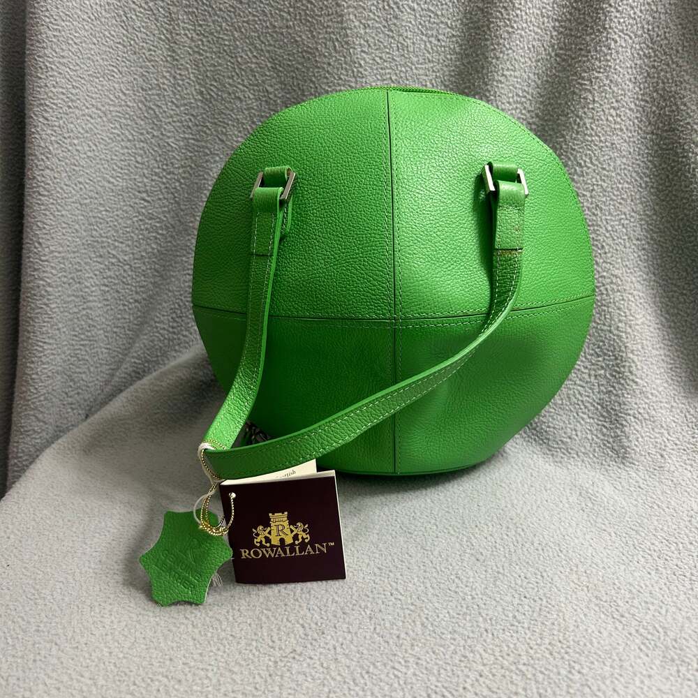 Rare Rowallan of Scotland Green Genuine Leather Handbag with Tags
